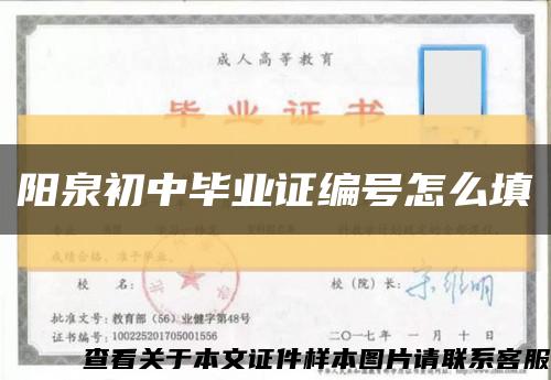 陽泉初中畢業證編號怎么填縮略圖