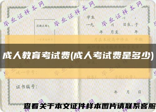 成人教育考試費(成人考試費是多少)縮略圖