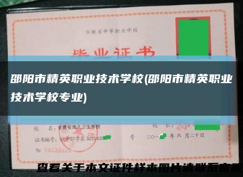 邵陽市精英職業技術學校(邵陽市精英職業技術學校專業)縮略圖