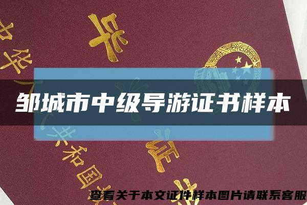 鄒城市中級導游證書樣本縮略圖