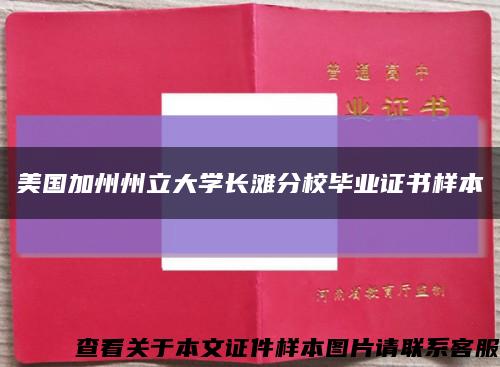 美國加州州立大學長灘分校畢業證書樣本縮略圖