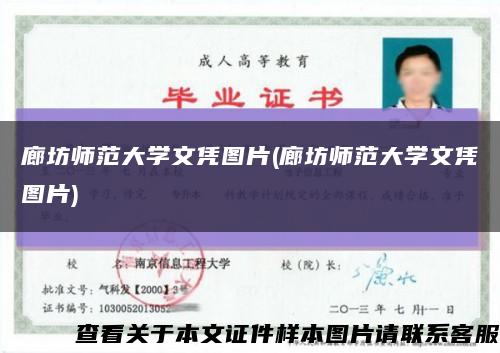 廊坊師范大學文憑圖片(廊坊師范大學文憑圖片)縮略圖