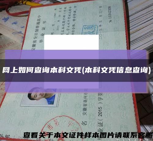 網上如何查詢本科文憑(本科文憑信息查詢)縮略圖