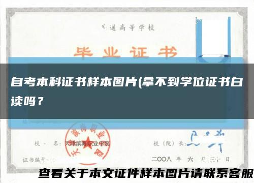 自考本科證書樣本圖片(拿不到學位證書白讀嗎？縮略圖
