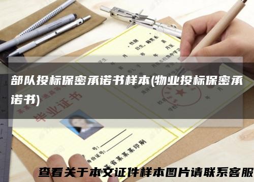 部隊投標保密承諾書樣本(物業投標保密承諾書)縮略圖