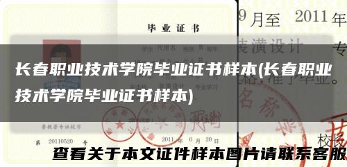 長春職業技術學院畢業證書樣本(長春職業技術學院畢業證書樣本)縮略圖