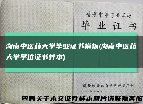 湖南中醫藥大學畢業證書模板(湖南中醫藥大學學位證書樣本)縮略圖