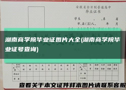 湖南商學院畢業證圖片大全(湖南商學院畢業證號查詢)縮略圖