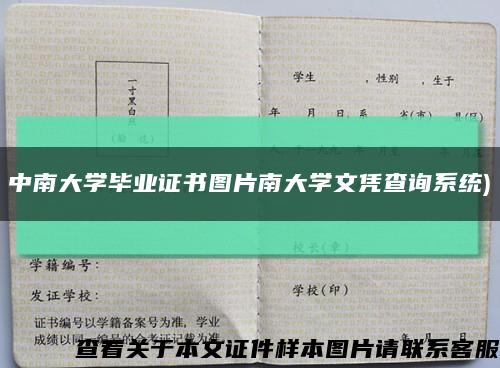 中南大學畢業證書圖片南大學文憑查詢系統)縮略圖