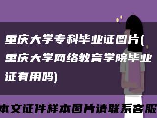 重慶大學?？飘厴I證圖片(重慶大學網絡教育學院畢業證有用嗎)縮略圖