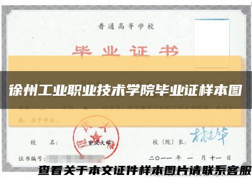 徐州工業職業技術學院畢業證樣本圖縮略圖