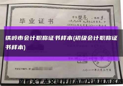鐵嶺市會計職稱證書樣本(初級會計職稱證書樣本)縮略圖