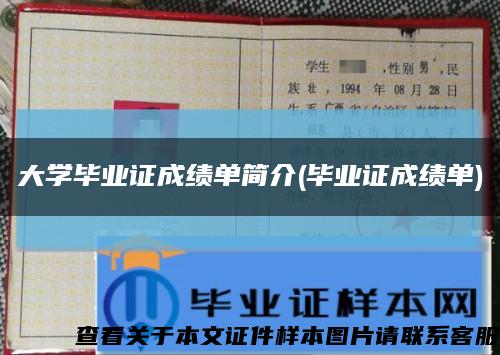 大學畢業證成績單簡介(畢業證成績單)縮略圖