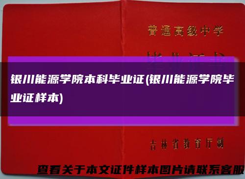 銀川能源學院本科畢業證(銀川能源學院畢業證樣本)縮略圖