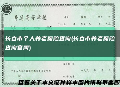 長春市個人養老保險查詢(長春市養老保險查詢官網)縮略圖