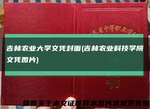 吉林農業大學文憑封面(吉林農業科技學院文憑圖片)縮略圖