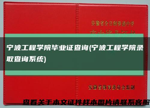 寧波工程學院畢業證查詢(寧波工程學院錄取查詢系統)縮略圖