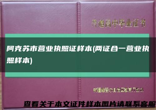 阿克蘇市營業執照證樣本(兩證合一營業執照樣本)縮略圖