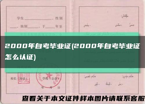 2000年自考畢業證(2000年自考畢業證怎么認證)縮略圖