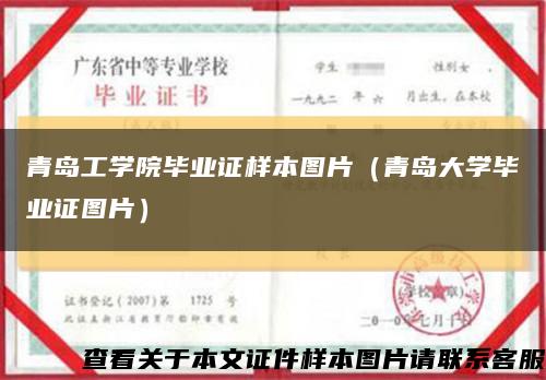 青島工學院畢業證樣本圖片（青島大學畢業證圖片）縮略圖