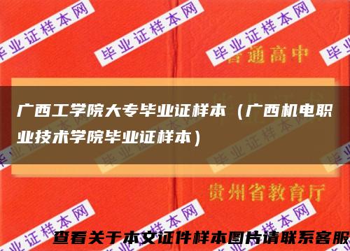 廣西工學院大專畢業證樣本（廣西機電職業技術學院畢業證樣本）縮略圖