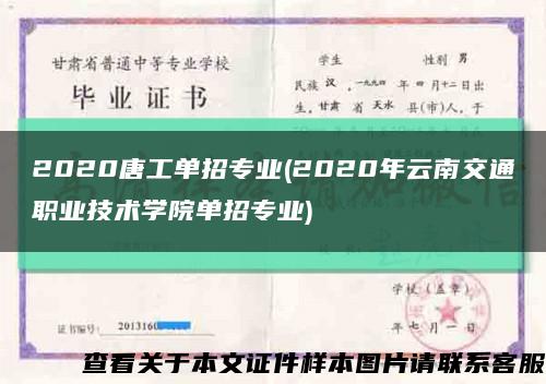 2020唐工單招專業(2020年云南交通職業技術學院單招專業)縮略圖