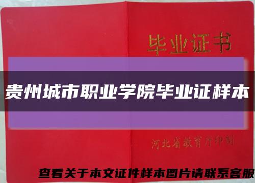 貴州城市職業學院畢業證樣本縮略圖