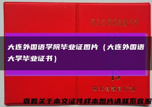 大連外國語學院畢業證圖片（大連外國語大學畢業證書）縮略圖