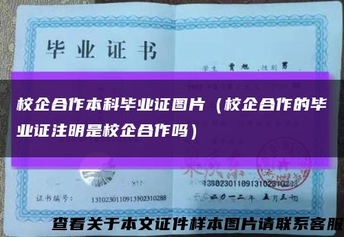 校企合作本科畢業證圖片（校企合作的畢業證注明是校企合作嗎）縮略圖