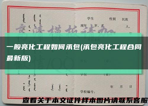 一般亮化工程如何承包(承包亮化工程合同最新版)縮略圖