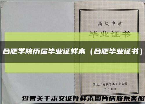 合肥學院歷屆畢業證樣本（合肥畢業證書）縮略圖