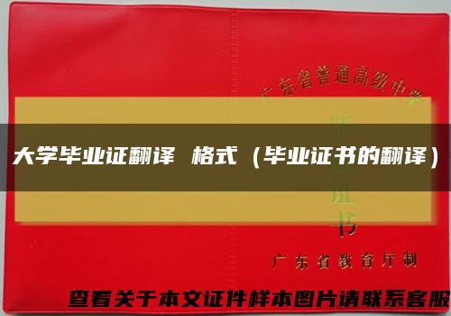 大學畢業證翻譯 格式（畢業證書的翻譯）縮略圖