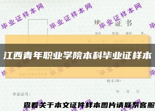 江西青年職業學院本科畢業證樣本縮略圖
