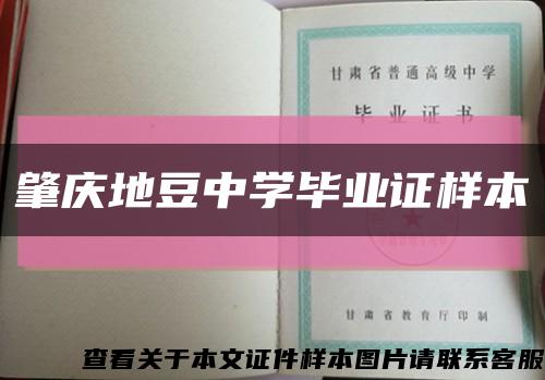 肇慶地豆中學畢業證樣本縮略圖