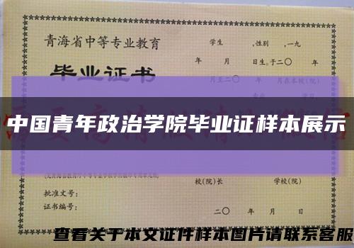 中國青年政治學院畢業證樣本展示縮略圖