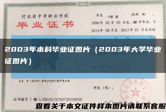 2003年本科畢業證圖片（2003年大學畢業證圖片）縮略圖