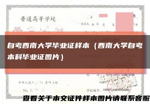 自考西南大學畢業證樣本（西南大學自考本科畢業證圖片）縮略圖
