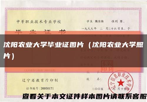 沈陽農業大學畢業證圖片（沈陽農業大學照片）縮略圖