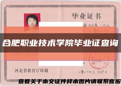 合肥職業技術學院畢業證查詢縮略圖