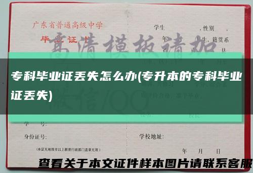 ?？飘厴I證丟失怎么辦(專升本的?？飘厴I證丟失)縮略圖