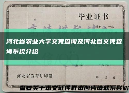 河北省農業大學文憑查詢及河北省文憑查詢系統介紹縮略圖