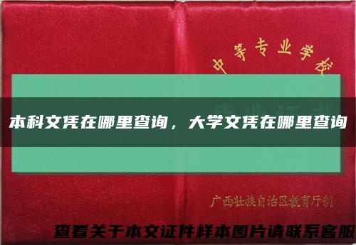 本科文憑在哪里查詢，大學文憑在哪里查詢縮略圖