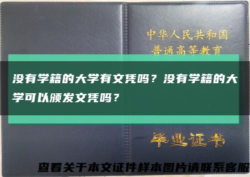沒有學籍的大學有文憑嗎？沒有學籍的大學可以頒發文憑嗎？縮略圖