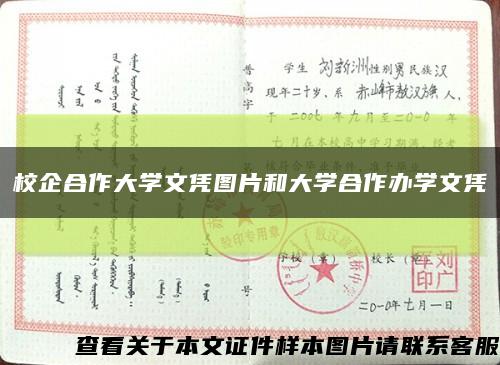 校企合作大學文憑圖片和大學合作辦學文憑縮略圖