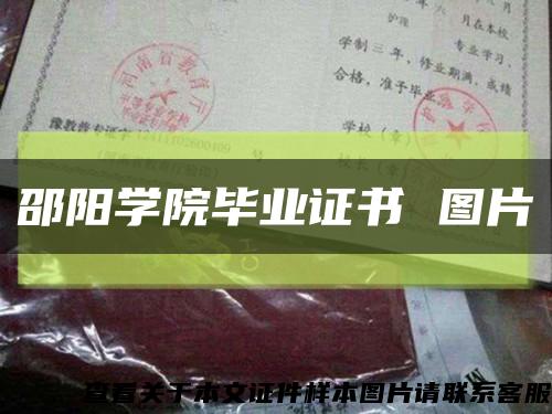 邵陽學院畢業證書 圖片縮略圖