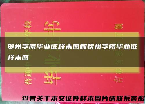 賀州學院畢業證樣本圖和欽州學院畢業證樣本圖縮略圖