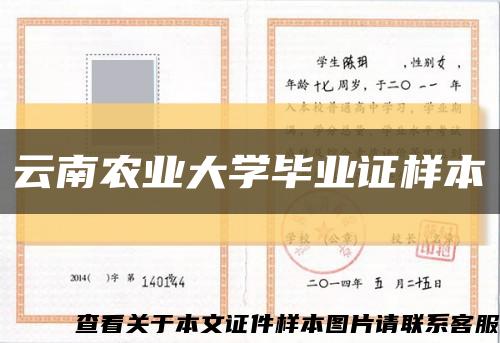 云南農業大學畢業證樣本縮略圖