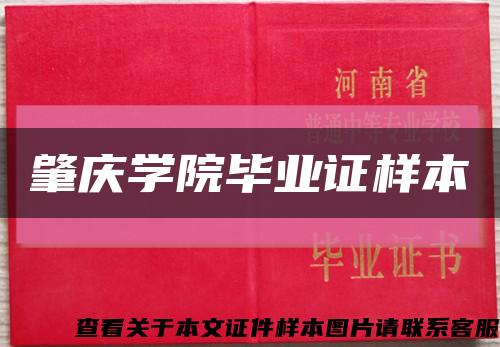 肇慶學院畢業證樣本縮略圖