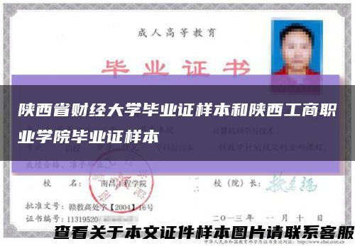 陜西省財經大學畢業證樣本和陜西工商職業學院畢業證樣本縮略圖