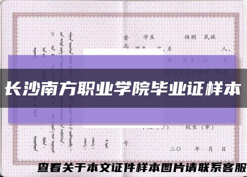 長沙南方職業學院畢業證樣本縮略圖